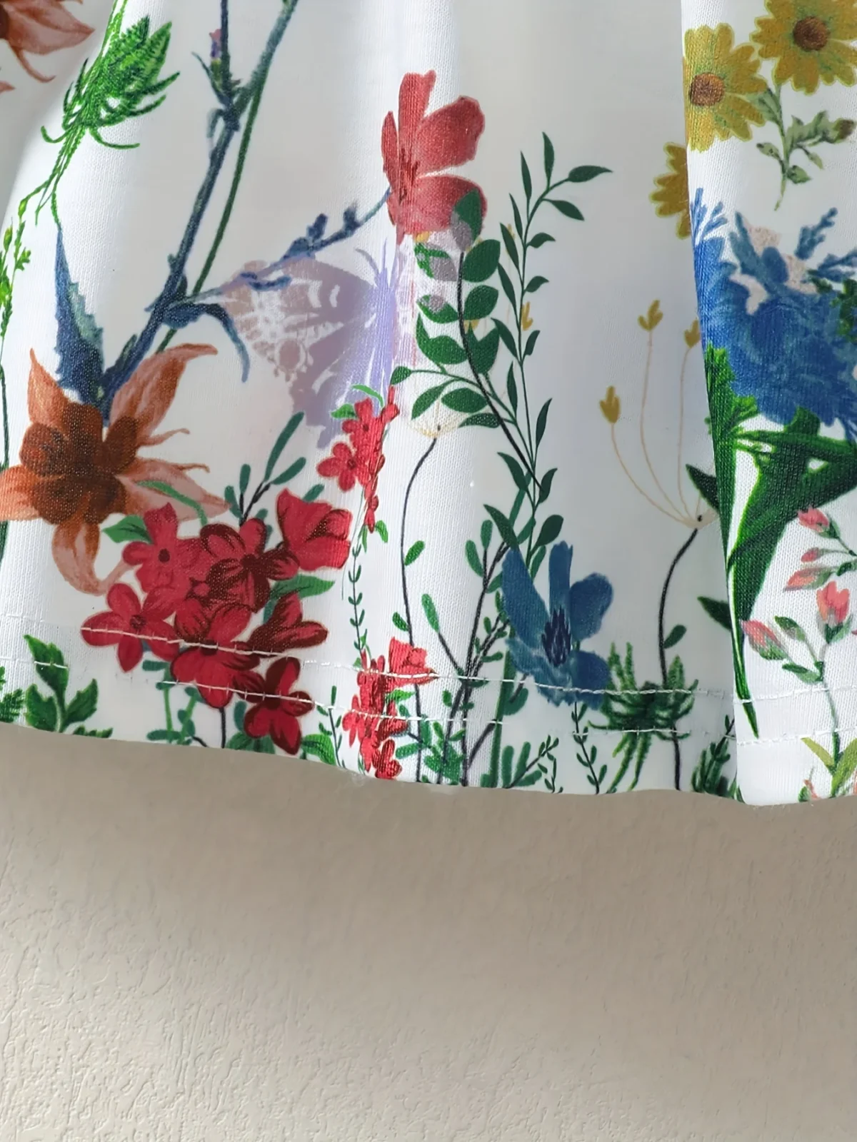 Autumn girl cute flower print dress, - Image 6