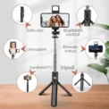 Bluetooth Wireless Selfie Stick Mini Tripod Monopod Remote Shutter With Fill Light for iPhone Samsung Xiaomi Phone Holder - Image 4