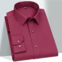 Four seasons new long sleeve men's solid color shirt business formal social casual senior non-ironing professional anti-wrinkle - Image 3