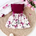 Baby Girl Butterfly and Plant Polka Dot Print Ruffle Sleeve Belt Dress + Ribbon - Image 5
