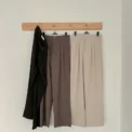 High Waist Women Suit Pants Fall Straight Office Ladies Korean Fashion Trousers Casual Button Loose Female Black Pants New - Image 3