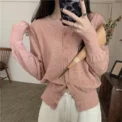 Fashion Women's Thin Fleece Knit Loose Short Cashmere Sweater Round Neck Warm Korean Casual Female Sweater Top Cloting - Image 3