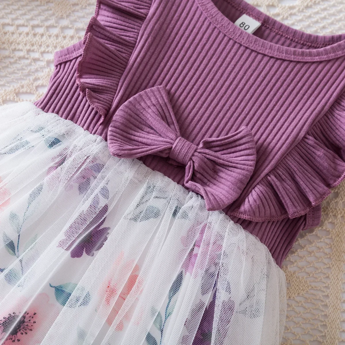 New Butterfly Mesh Flying Sleeve Dress Girls Fashion Dresses Cute Little Girls Summer Casual Wear 1-5Yrs Children's Clothes - Image 4