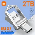 Xiaomi 2TB Metal Flash Drive USB 3.2 High Speed Transfer Type-C Interface Dual-Use Flash Memory Stick For Mobile Phone Computer
