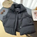 Women Fashion Autumn New 2024 Stand Collar Elegant Down Coats Warm Outerwear Casual Belt Sleeveless Winter Women Vests Jackets - Image 5