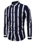 men's new casual striped long sleeved seasonal shirt for foreign trade - Image 2
