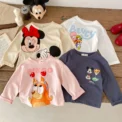 Trendy  Disney Children T-shirt Long-sleeved Tops Spring/autumn Clothing Kids Bottoming Shirt Cartoon Crewneck Girl Blouse