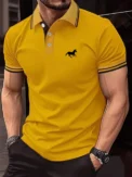New Men's T-shirt Classic Short sleeved Polo Shirt Summer Top Casual T-shirt Button Lapel Super Large S-3XL Casual Polo Shirt -