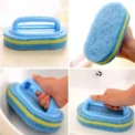 Cleaning Brush with Handle Kitchen Sponge Wipe Thickening Bathroom Tile Cleaning Sponge Household Stain Removal Clean Tools - Image 5
