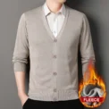 Men's Smart Casual Cardigan V-neck Sweater Men's Autumn Winter Clothes Button Knit Cardigans Mens Knitting Sweaters Outwear - Image 4