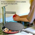 Silicone Kitchen Splatter Screen with Handle Heat-resisting Oil Splash Guard Drain Board Cover Kitchen Frying Pan Lid - Image 6