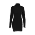New Solid Dress Women Elegant Party Autumn Winter Turtleneck Long Sleeves Sexy Sheath Mini Dresses Bodycon Club Knitted Dress - Image 6
