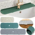 Kitchen Silicone Faucet Mat Water Ripples Faucet Water Catcher Mat Large Sink Splash Pad Countertop Protector Bathroom