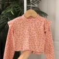 Spring Girl Children Ruffle Collar Floral Print Tshirt Boy Baby Solid Ribbed Bottoming Shirt Kid Casual Cotton Tees Clothes - Image 6