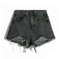 Summer Women's Cowboy Shorts High Waist Casual Blue Denim Shorts Pocket Tassel Perforated Fashion Shorts Y2K Female Jeans - Image 6