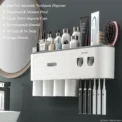 -Magnetic Adsorption Inverted Toothbrush Holder Wall -Automatic Toothpaste Squeezer Storage Rack Bathroom Accessories - Image 2