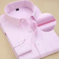 8XL Plus Size Men's Top Quality Dress Shirts Long Sleeve Slim Fit Solid Striped Business Formal White Shirt Male Social Clothing - Image 2