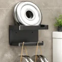 Toilet Paper Holder Plastic Storage Rack Kitchen Towel Placement Of Seasoning Bottles Bathroom Wall Roll Of Paper Phone Storage - Image 2