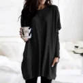 Women‘s Long Sleeve Pocket Tunic Tops Blouse Ladies Casual Loose Jumper Pullover Plus Size Clothing For Female - Image 2
