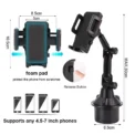 Car Phone Holder Water Cup Holder Mount Car Interior Accessories Anti-slip Adjustable Long Tube Cell Navigation Suppor - Image 2