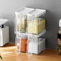 Multifunctional Stackable Kitchen Seasoning Container, Push-on Lid with Visible Sealing Lid Thickened Seasoning Container - - Image 4