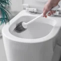 TPR Silicone Head Toilet Brush Wall Mounted Cleaning Brush Long Handle Toilet Brush Bathroom - Image 2