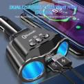 Car Cigarette Lighter Splitter Charger Dual USB QC 3.0 Quick Charge 12V Auto FM Transmitters Bluetooth Hands-free Call Sockets - Image 5