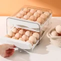 Household Kitchen Drawer Style Food Grade Fresh-keeping Box, Refrigerator Double-layer Plastic Egg Storage Box