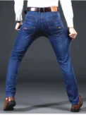 New Men Light Luxury Stretch Slim Fit Pants Comfortable Soft Business Fashion Straight Casual Denim Trousers Male Clothing - Image 4