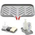 Sink Silicone Tray With drain Soap Sponge Storage Holder Countertop Sink Scrubber Brush Soap Storage Rack Kitchen Organizer - Image 4