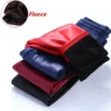 Kids Girls Leggings Autumn Winter Solid Children Warm Trousers Girl Casual PU Leather Pencil Pants Cute Toddler Leegings - Image 2