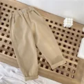 1-8 Years Boys Pants Kids Cargo Pants Mid-Rise Button Casual Outdoor Comfortable Breathable Spring Fall Fashion Chidren Trousers - Image 6