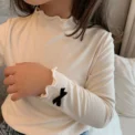 Spring And Autumn Fashion Girls Clothing Solid Color Children'S Top Long Sleeve Base Shirt Children Baby Soft Girl Inside Match