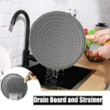 Silicone Kitchen Splatter Screen with Handle Heat-resisting Oil Splash Guard Drain Board Cover Kitchen Frying Pan Lid - Image 4