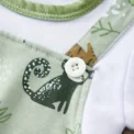 IURNXB Adorable Infant Zoo Animal Print Romper for Boy Newborn Baby Faux Two-Piece Bodysuit with Short Sleeves Casual Play Wear - Image 4