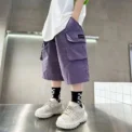 3-14 Years Summer Teenage Boys Pants Stereoscopic Pocket Design Comfortable Loose Fitting Style Short Trousers For Kids - Image 3
