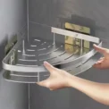 New Shampoo Rack Bathroom Shelf Alloy Makeup Storage Organizer Shower Accessories No Drill Wall Corner Shelf