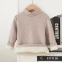 Children's Long Sleeve T-shirt Half High Collar Solid Color Versatile Stylish Top For Autumn/winter Suitable For Boys Girls - Image 5