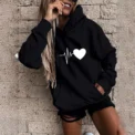 Women's Pullover Fashion Casual Fun Print Hooded Sweatshirt Loose Sports Tops Pullover - Image 4
