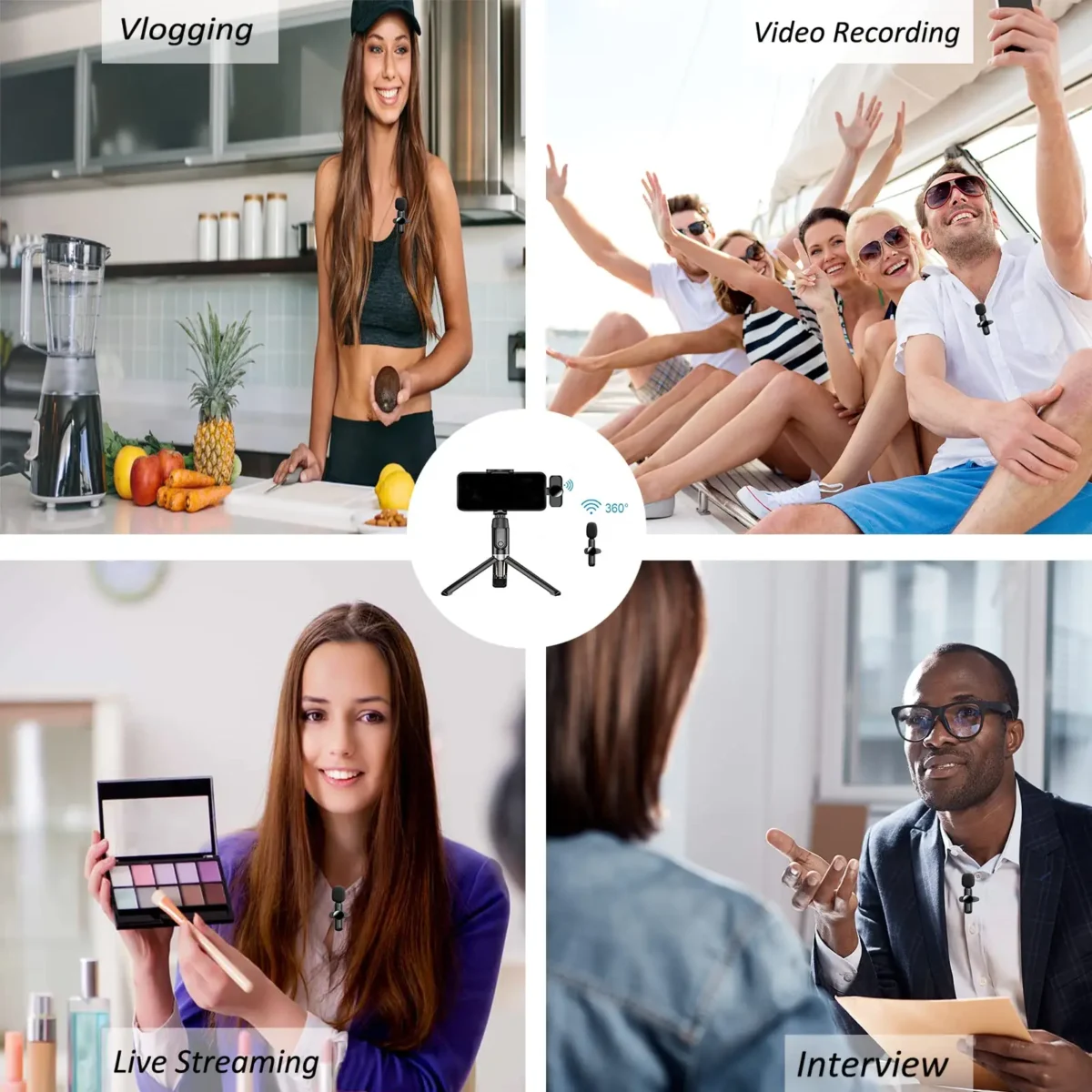 2.4G Wireless Lavalier Microphone Noise Cancelling Audio Video Recording for IPhone/iPad/Android/Xiaomi/Samsung Live Game Mic - Image 5