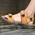 Summer New Men's Leather Sandals Lightweight and Comfortable Velcro Beach Shoes Retro Extra Large Outdoor Leisure Sports Sandals - Image 6