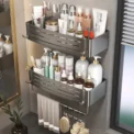 No-Drill Bathroom Shelf Shelves Shampoo Makeup Storage Holder Kitchen Organizer Wall Mounted Bathroom Accessories Aluminum Alloy - Image 6
