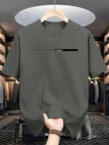 Summer Cotton Casual Loose Letter Print Round Neck Short-sleeved T-shirt Top High Street Fashion Trend for Men and Women YK2
