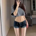 Low Waist Sexy Girl Retro Dark Denim Shorts Women Summer Slim Fit Elastic Roll up Sides Heat Shorts Casual Fashion Jeans - Image 5