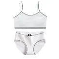 Girls Training Bras Panties Solid Kids Cotton Underwear Sets Teens Students Bra Vest and Panties Wireless Girls Cotton Bra 8-16Y - AliExpress 1501 - Image 3