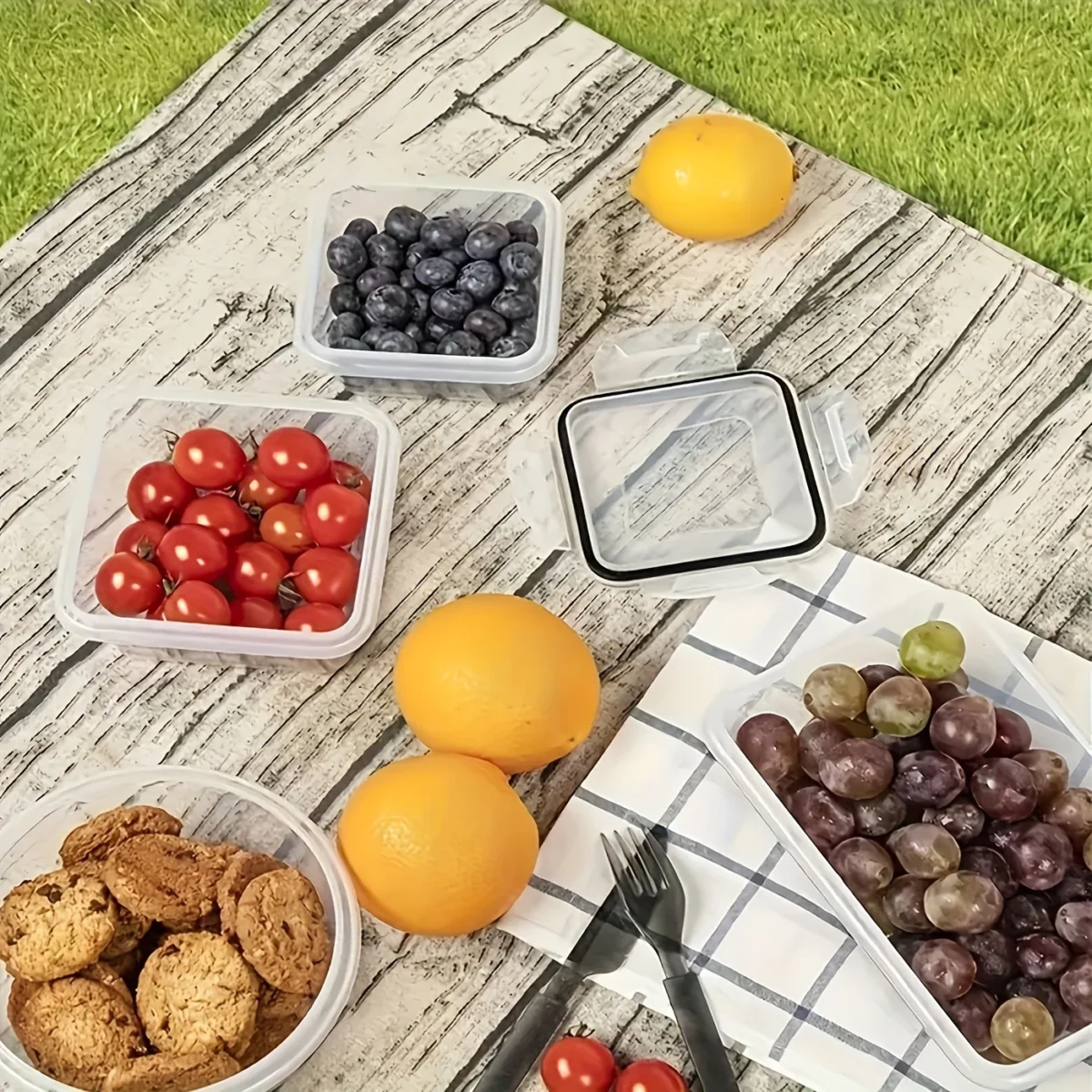 12pcs multifunctional food plastic storage boxes with lid picnic lunch box suitable for kitchen organization school storage - Image 6