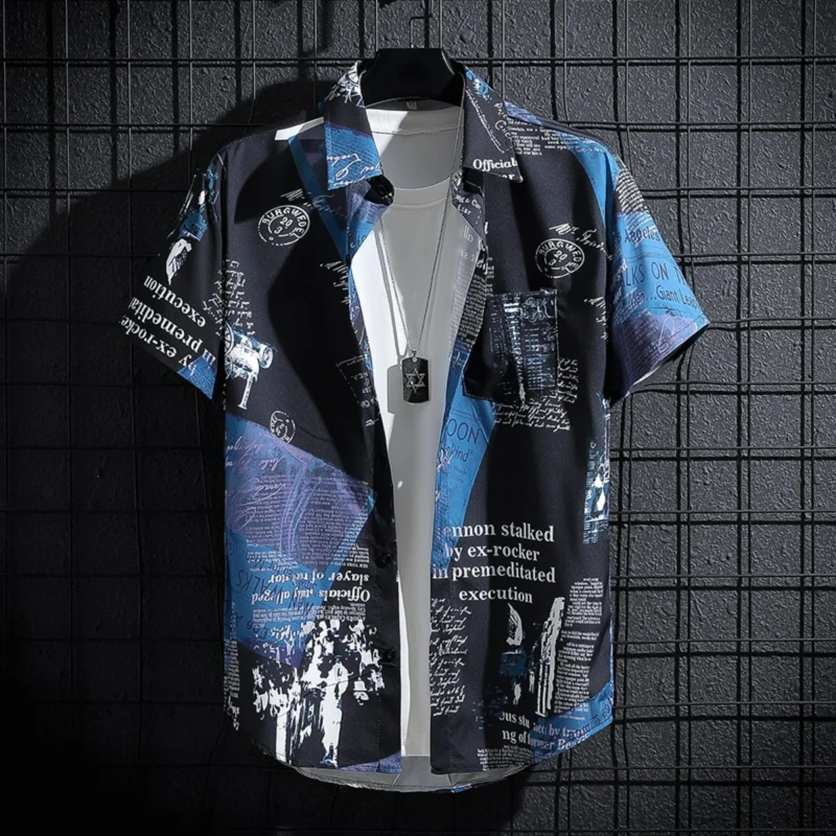 Men's Short sleeve Print Shirts Thin Beach Top Seaside Leisure Men's Essential Clothes - Image 2