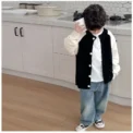 Childrens Spring and Autumn New Casual Pants for Small and Medium Sized Children Side Pocket Grinding White Boys Jeans - Image 6