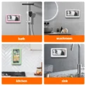 Bathroom Waterproof Phone Holder Home Wall Phone Case Stand Box Self-adhesive Touch Screen Phone Bracket Shower Sealing Storage - Image 4