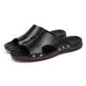 New Summer Slippers Men Sandals Soft Outdoor Slides High Quality Genuine Leather Comfortable Beach Sandals Outdoor Men Shoes - Image 5